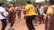 CHAIRMAN OF NCCE, MS. JOSEPHINE NKRUMAH CHANCED UPON PUPILS (GIRLS) OF NEW GBAWE MA BASIC SCHOOL PLAYING THE ‘AMPE’ GAME